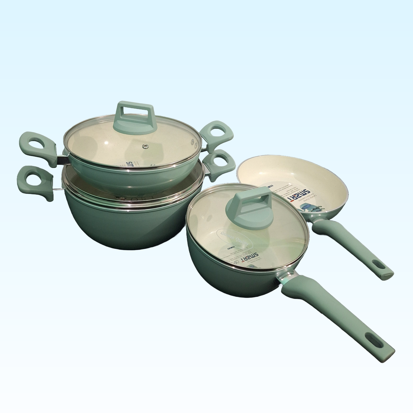 SMART Ceramic Coating Gift Box - 7 in 1 Non Stick Cookware Set (Induction Bottom)